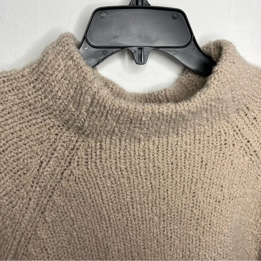 Vince Funnel Neck Chunky Wool Blend Sweater In Burlap M - Picture 4 of 9